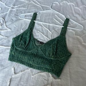 Zara green knit crop top (S)